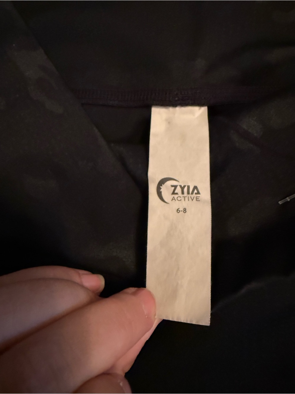 ZYIA Black Active Leggings with Tonal Pattern - Picture 3 of 5